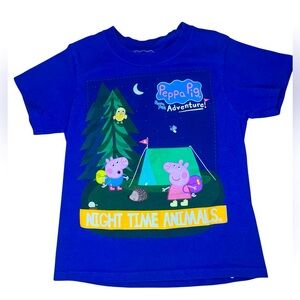 Rare Vintage 2003 Kids Peppa Pig Tee Night Time Animals Camping